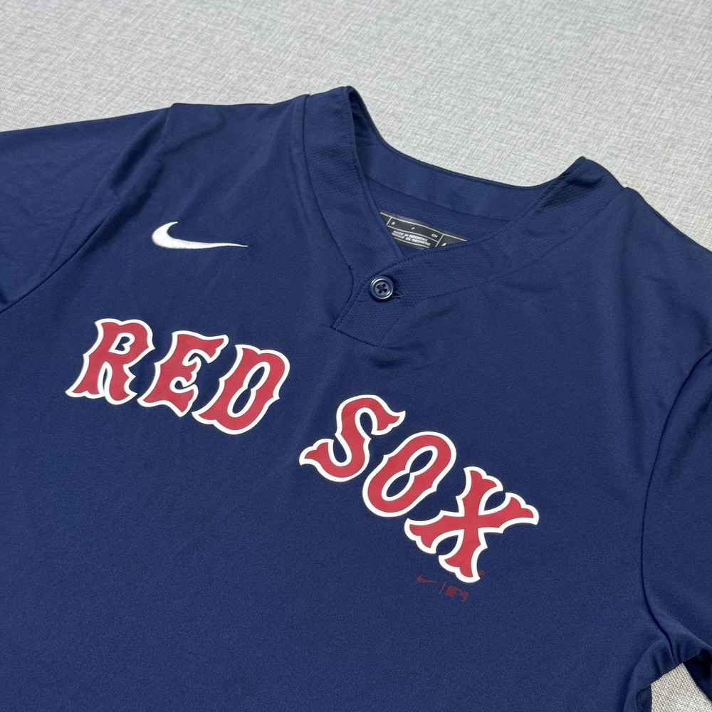 Nike Boston Red Sox Jersey Shirt Mens Small Blue MLB Baseball Team V-Neck